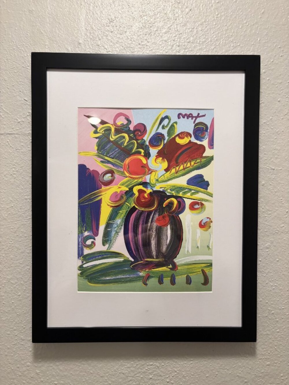 Peter Max Framed 8.5x11 Inch Art Print - Flower Vase '13